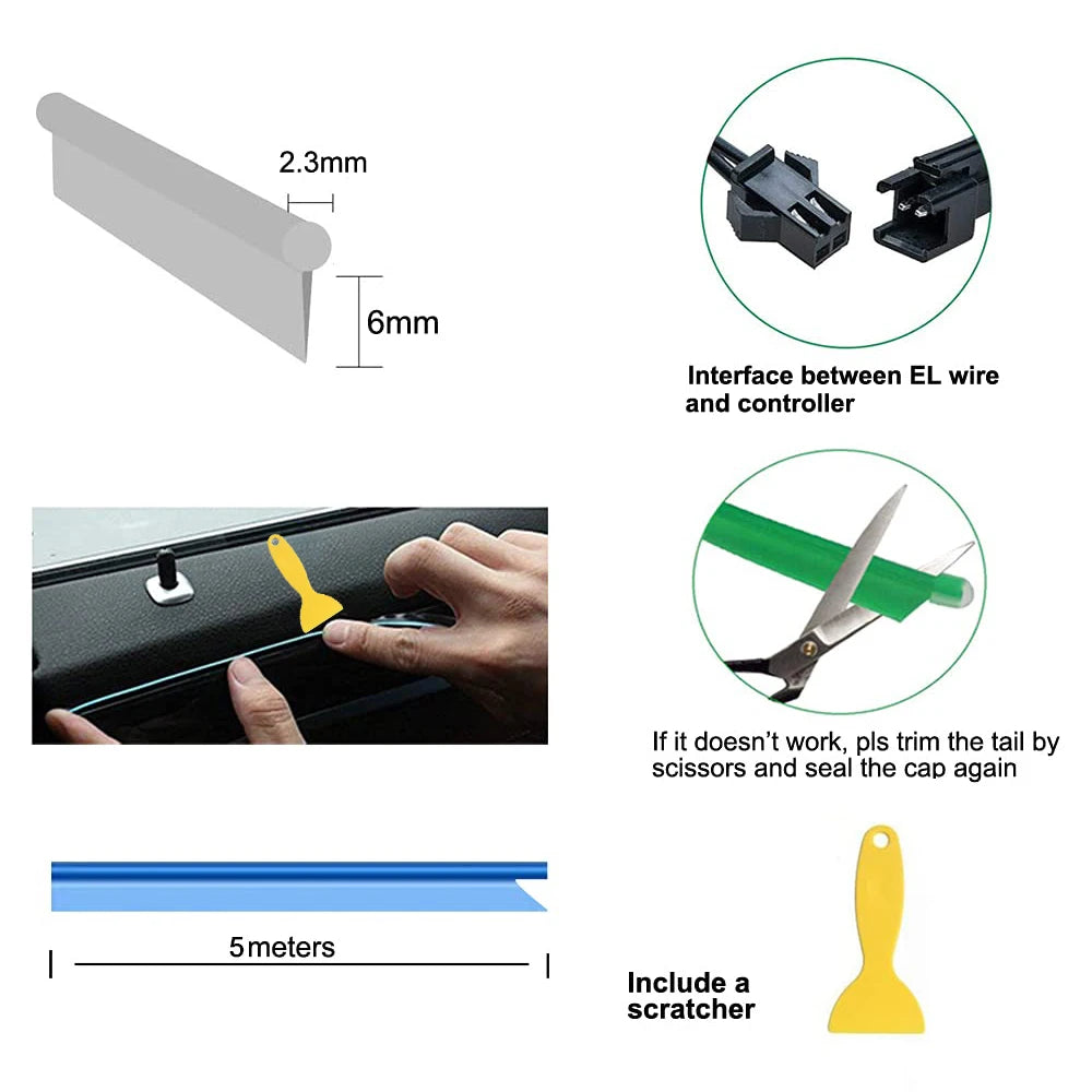 5M RGB Car Interior Ambient Lights